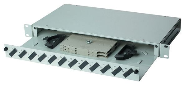 پانل پیچ فیبر بالا 24 پورت ، LC / دوپلکس SC Fiber Optic Termination Box YH1005
