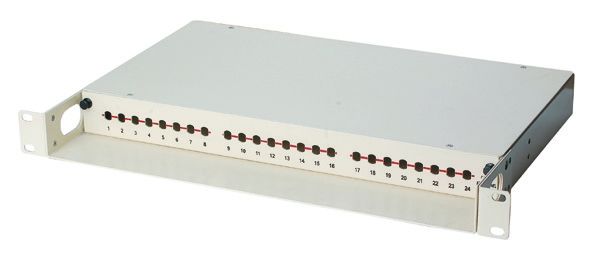 پانل پیچ فیبر بالا 24 پورت ، LC / دوپلکس SC Fiber Optic Termination Box YH1005