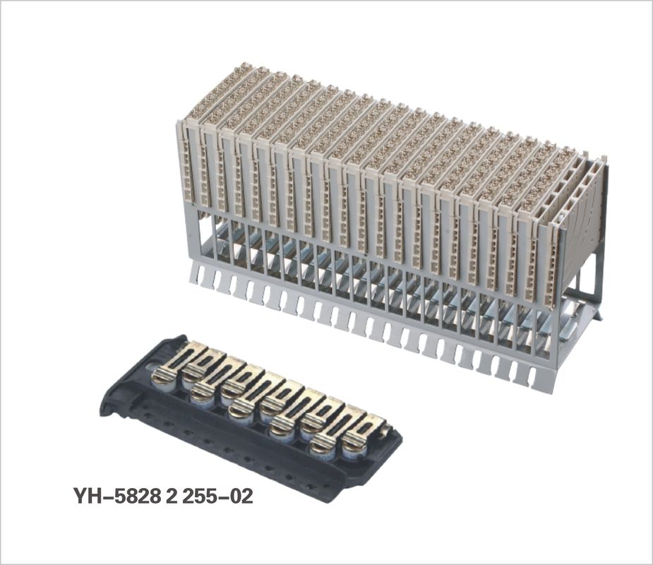 5 موقعیت نوار مانع پیچ نوار ترمینال بلوک 600V 15A دو ردیف، خاکستری رنگ YH-5828 2 255-02