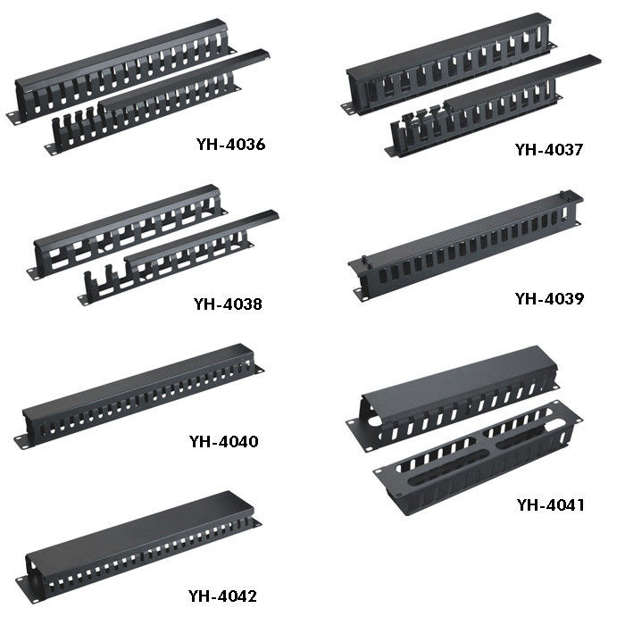19 اینچ 1U کابل شبکه کابل رک کوه ضخیم شدن نوع AMP با پوشش فلزی YH4037